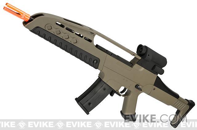 SRC SR8-2 XM8 Airsoft AEG Rifle with V.3 Reinforced Gearbox and Integrated Scope (Color: Desert Tan)