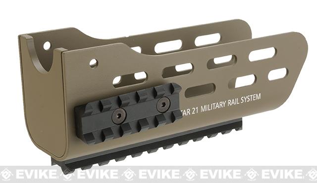 Angry Gun CNC Metal Military Rail System and Handguard for Tavor 21 Airsoft AEG Rifles (Color: Dark Earth)