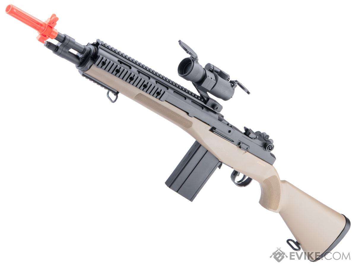 AGM M14 SOCOM Airsoft Spring Powered Rifle Package (Color: Tan)