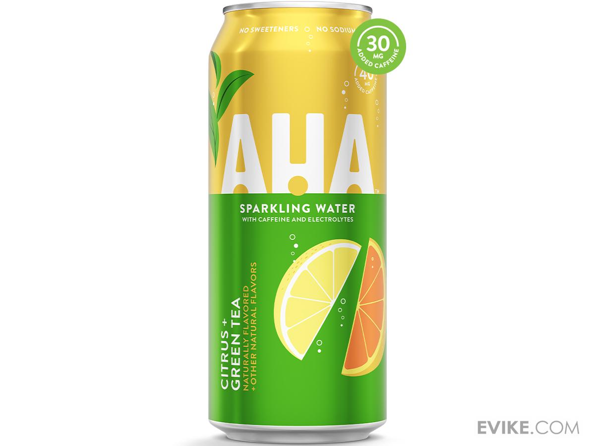 AHA Sparkling Water 16oz Can (Flavor Citrus + Green Tea), Tactical