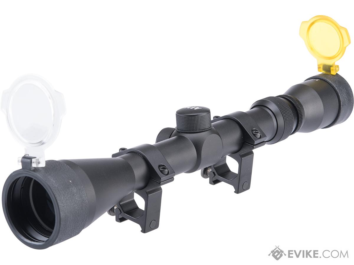 AIM Sports 3-9x40 Duplex Rifle Scope with Steel Ring Mount Set