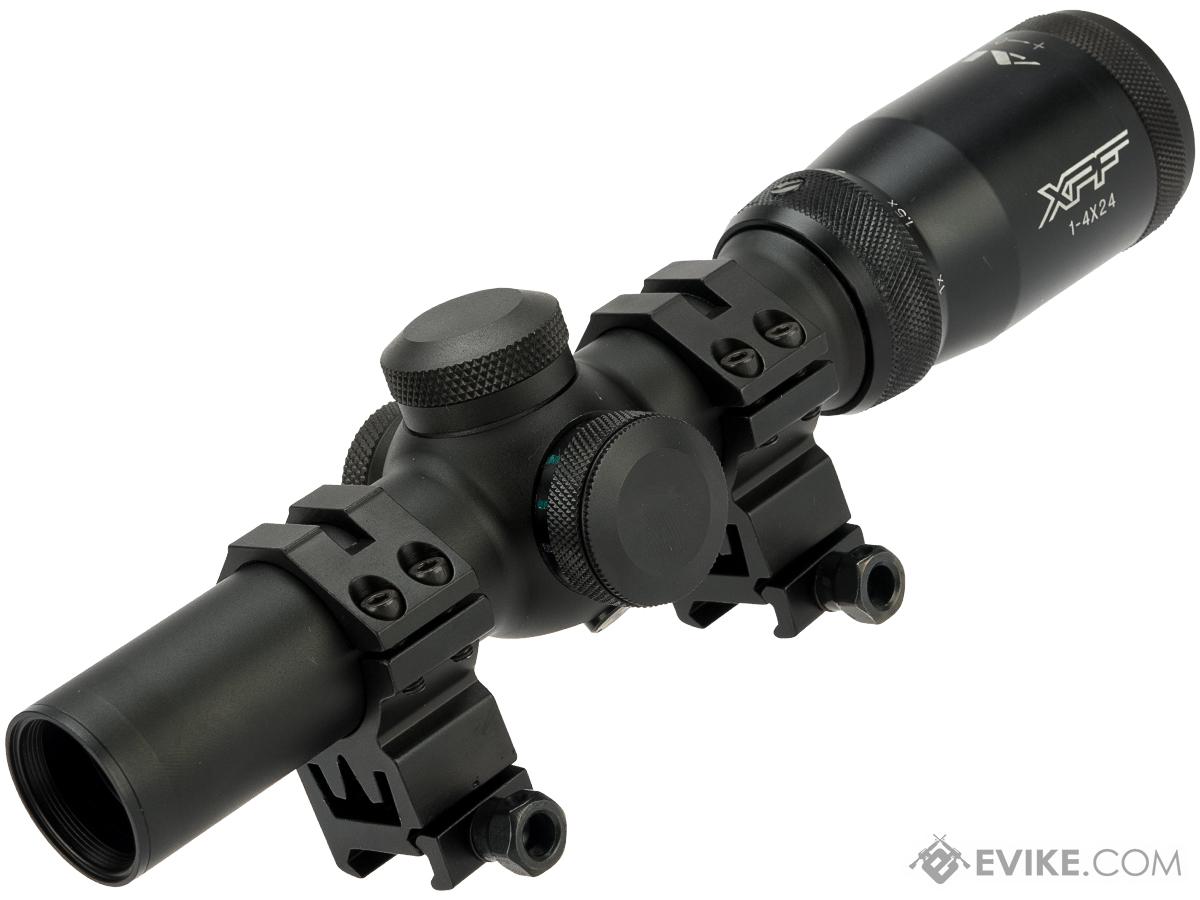 AIM Sports XPF Series 1-4x24mm Variable Zoom Rifle Optic with Illuminated Reticle