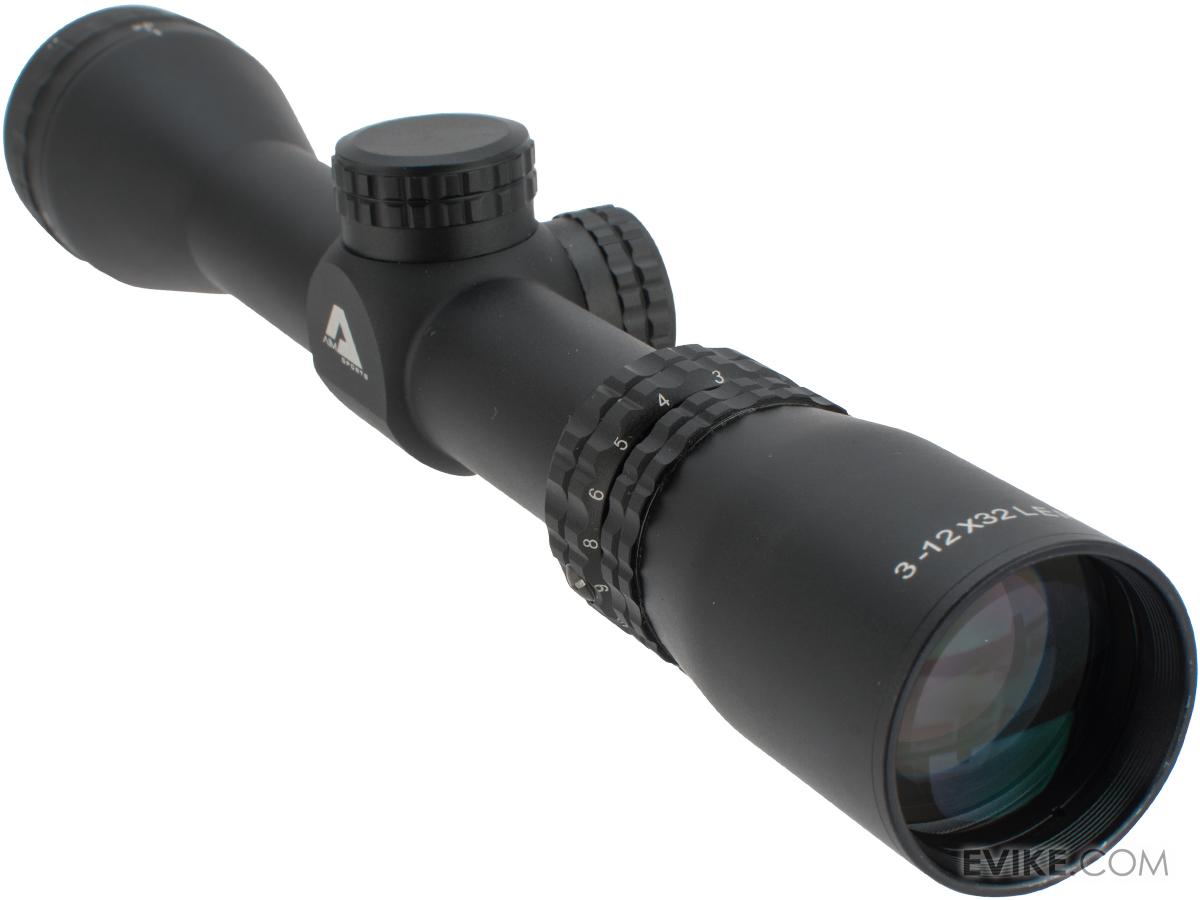 AIM Sports 312x32 Scout Scope with Adjustable Objective (Reticle Mil