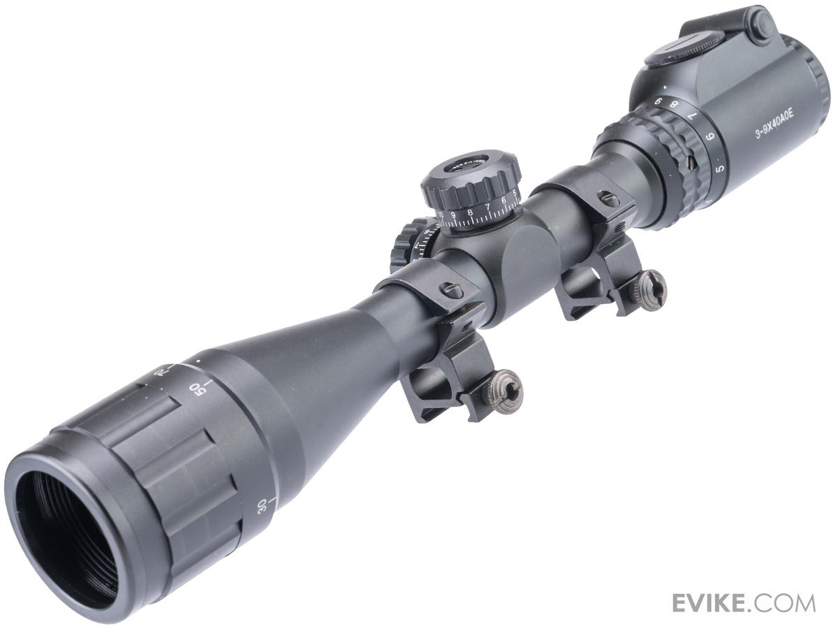 Element 39x40E Dual Illuminated Red/Green Scope w/ Rings, Accessories