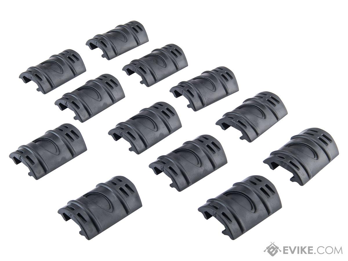 Aim Sports Ergonomic Rubber Hand Guard Rail Cover Set of 12 (Color: Black)