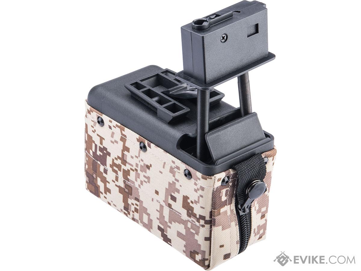 A&K 1500 Round Box Magazine with Upgraded High Strength Motor for Airsoft M249 Series AEG (Color: Digital Desert)