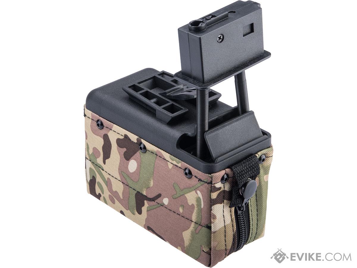 A&K 1500 Round Box Magazine with Upgraded High Strength Motor for Airsoft M249 Series AEG (Color: Camo)