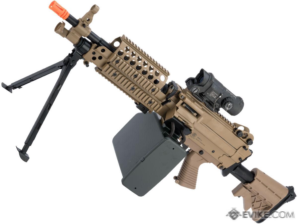 A&K / Cybergun FN Licensed M249 MINIMI SAW Machine Gun w/ Metal Receiver (Model: MK46 / Dark Earth)