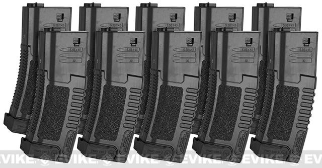 ARES Amoeba 140rd High Grade Mid-Cap Magazine for M4/M16 Series Airsoft AEG Rifles (Color: Black/Set of 10)