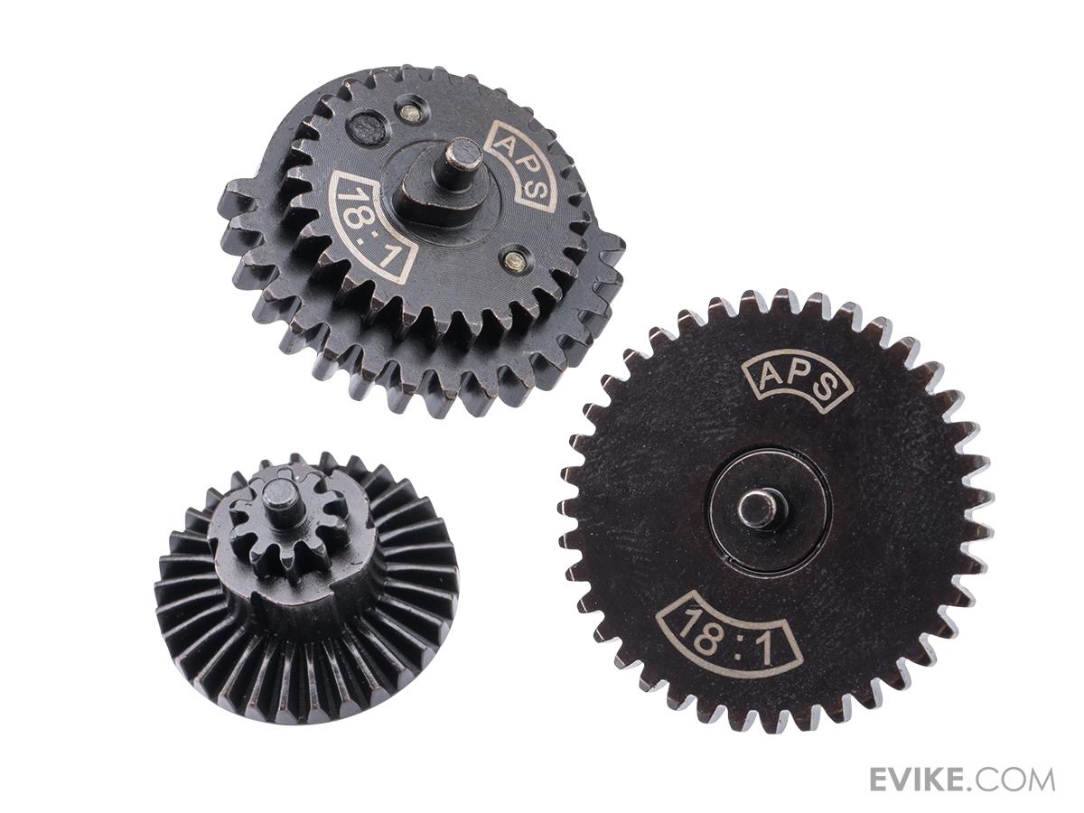 APS CNC Steel Gear Set w/ Delay Chip for Airsoft AEGs (Model: 18:1