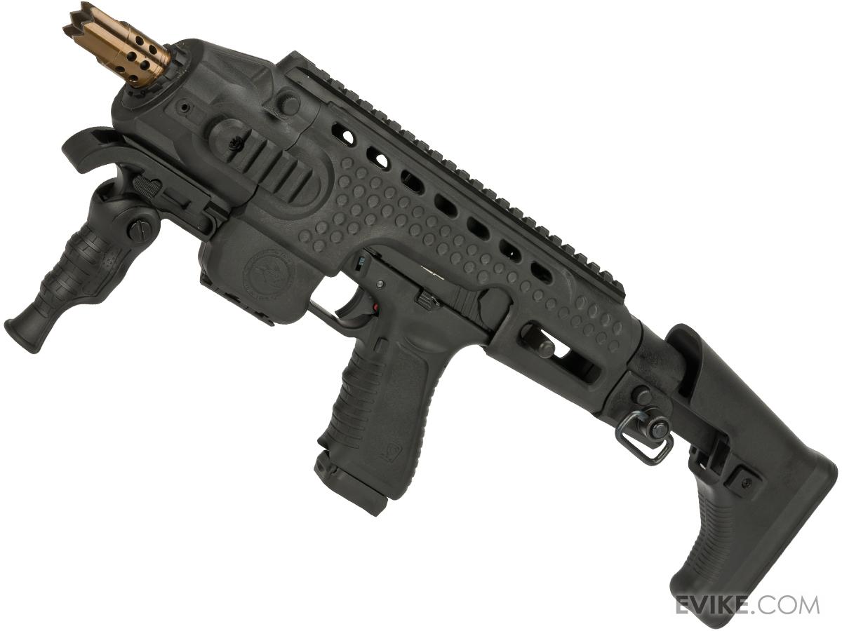 APS Action Combat Carbine Complete Gas Blowback Airsoft Compact SMG Rifle (Model: Black)