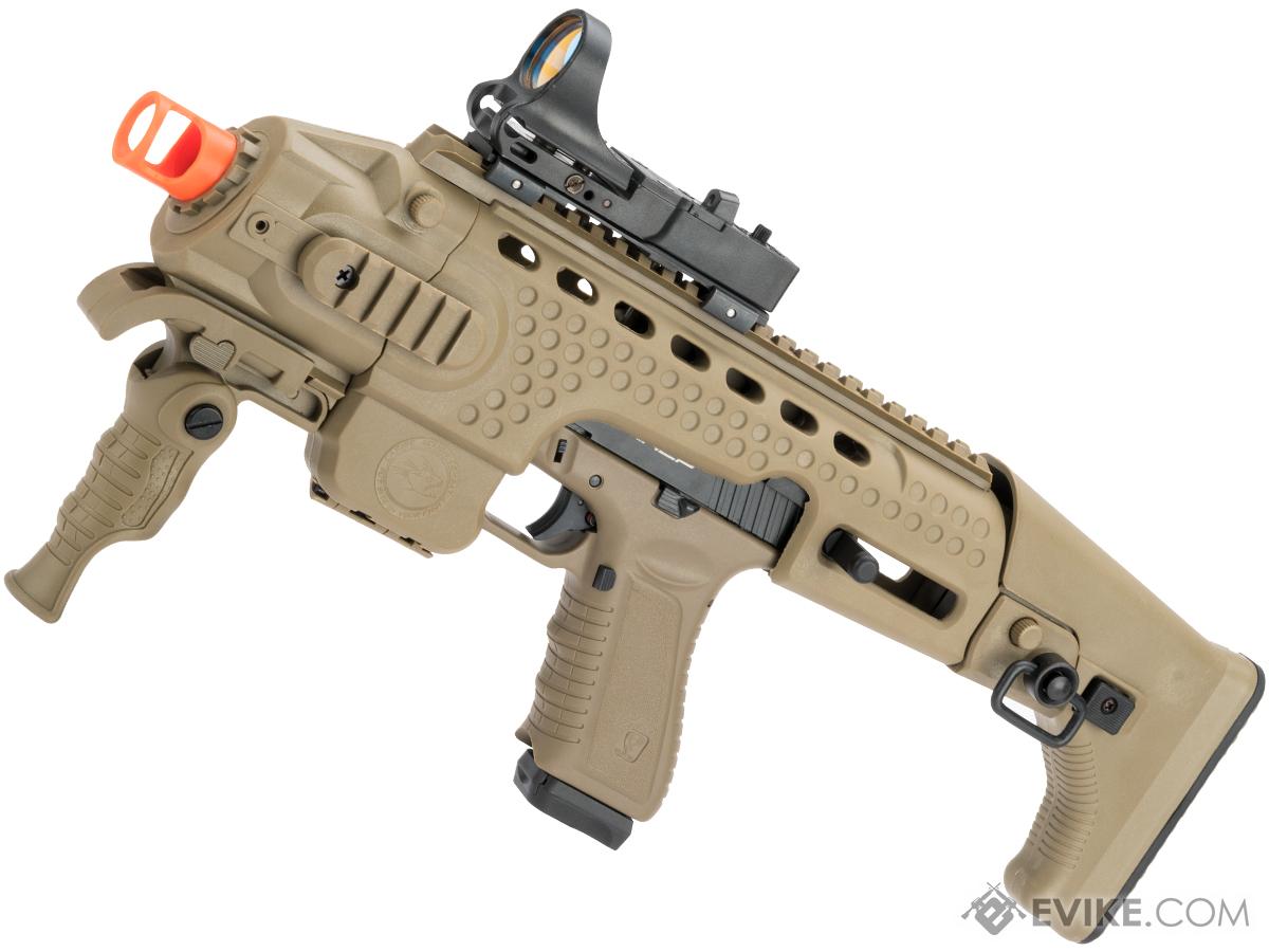 APS Action Combat Carbine Complete Gas Blowback Airsoft Compact SMG Rifle (Model: Dark Earth)