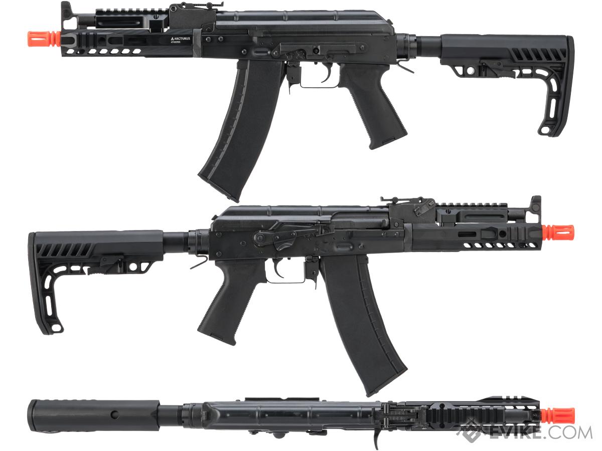 Evike CYMA Full Metal Contractor AK47 Airsoft AEG Rifle with Folding Stock  - (Package: Add 7.4v LiPo Battery + Charger) (Color: Black, Tamaño: AK-47 AK-74  AK-102)
