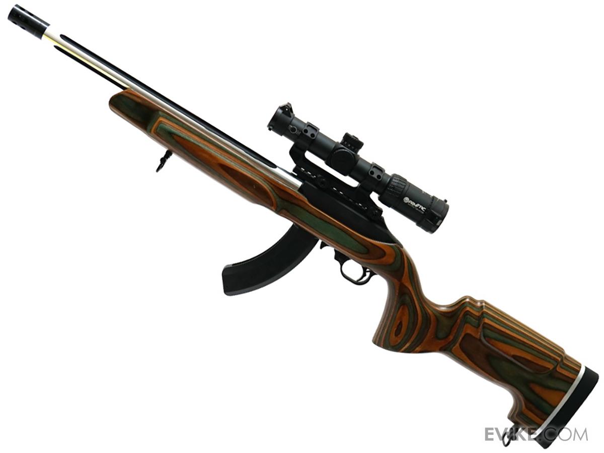 CL Project 1022 Airsoft Gas Blowback Sniper Rifle (Model: Green Undertone Wood w/ Two-Tone Outer Barrel)