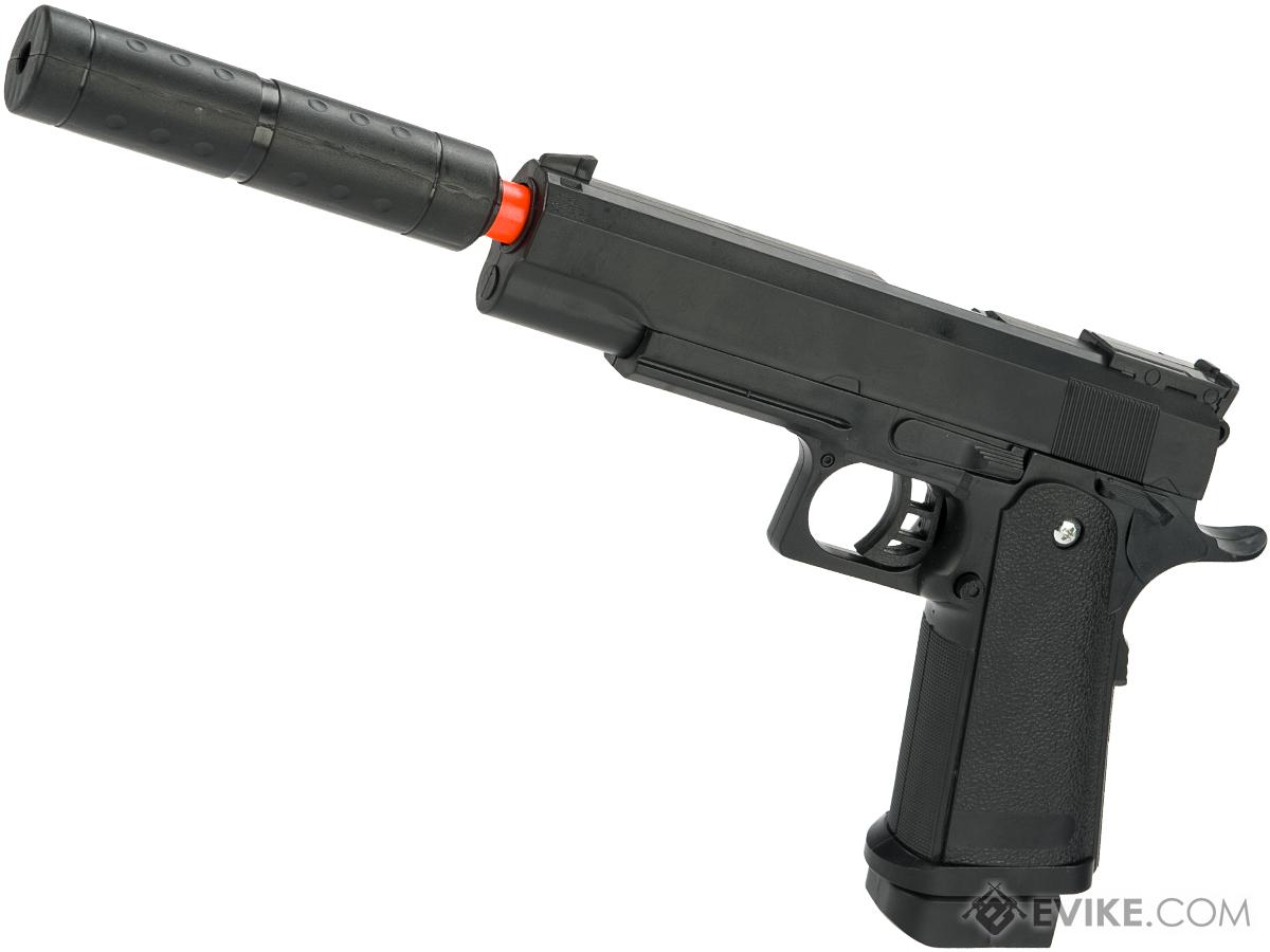 JG Polymer Single Shot Airsoft Spring Gun Armory Series (Model: Hi-CAPA Pistol with Barrel Extension)