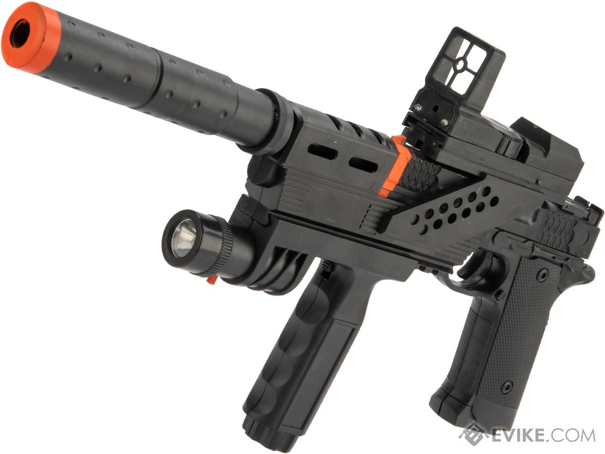 JG Polymer Single Shot Airsoft Spring Gun Armory Series (Model: 716 Mini Pistol w/ Strobing Flashlight)