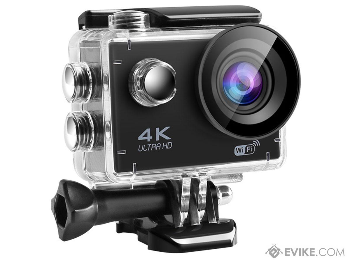 Ausek 4k Ultra HD WiFi Waterproof Action Camera w/ External Microphone Attachment