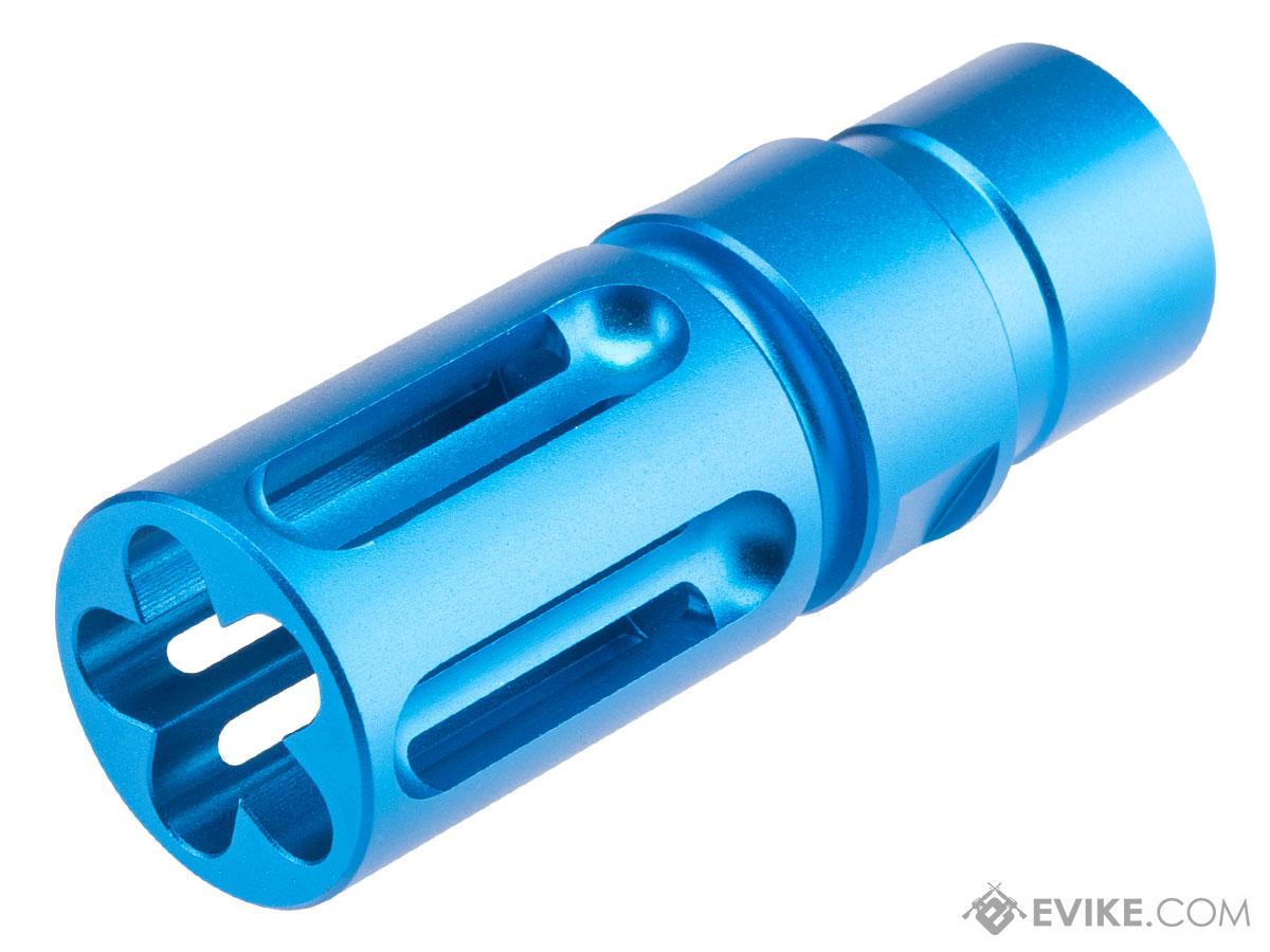 ZCI 14mm Negative Steel Flash Hider for M4 / M16 AEG Rifles (Color: Blue / Short)