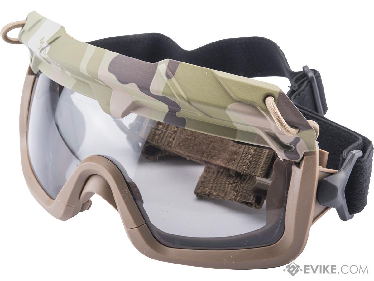 FMA Special Forces QD Full Seal Goggles for Bump Helmets (Color: Multicam / Smoke Lens)