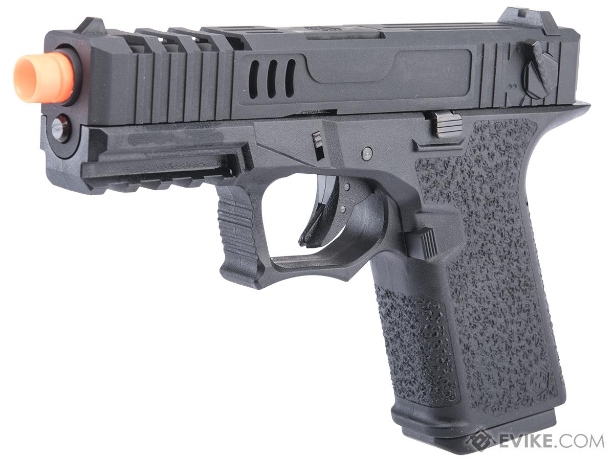 AW Custom VX8 Compact Series Select Fire Gas Blowback Airsoft Pistol (Model: X80 / Black)