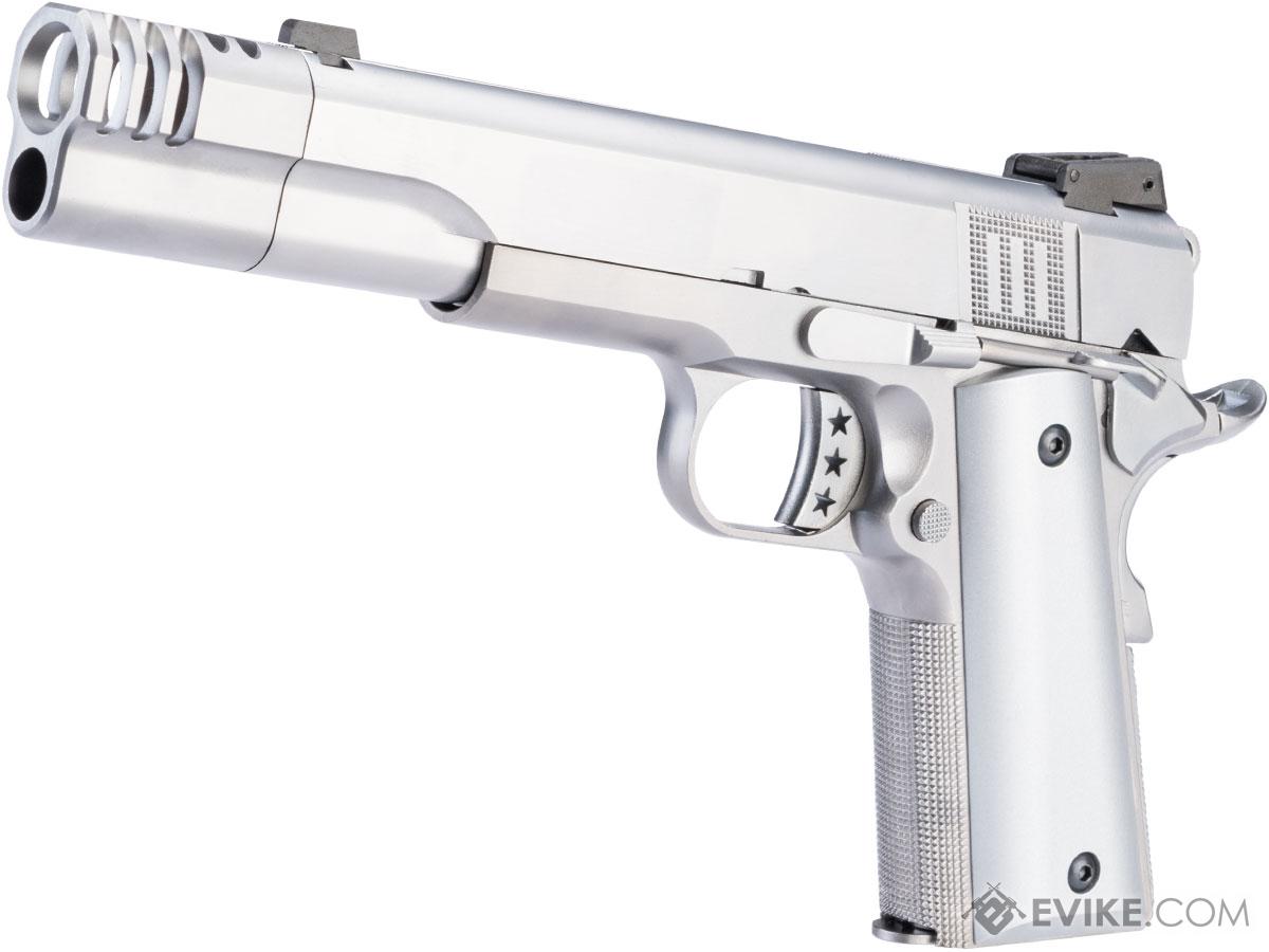 AW Custom NE31 Hitman Series 1911 Gas Blowback Pistol w/ Muzzle Compensator (Color: Silver)