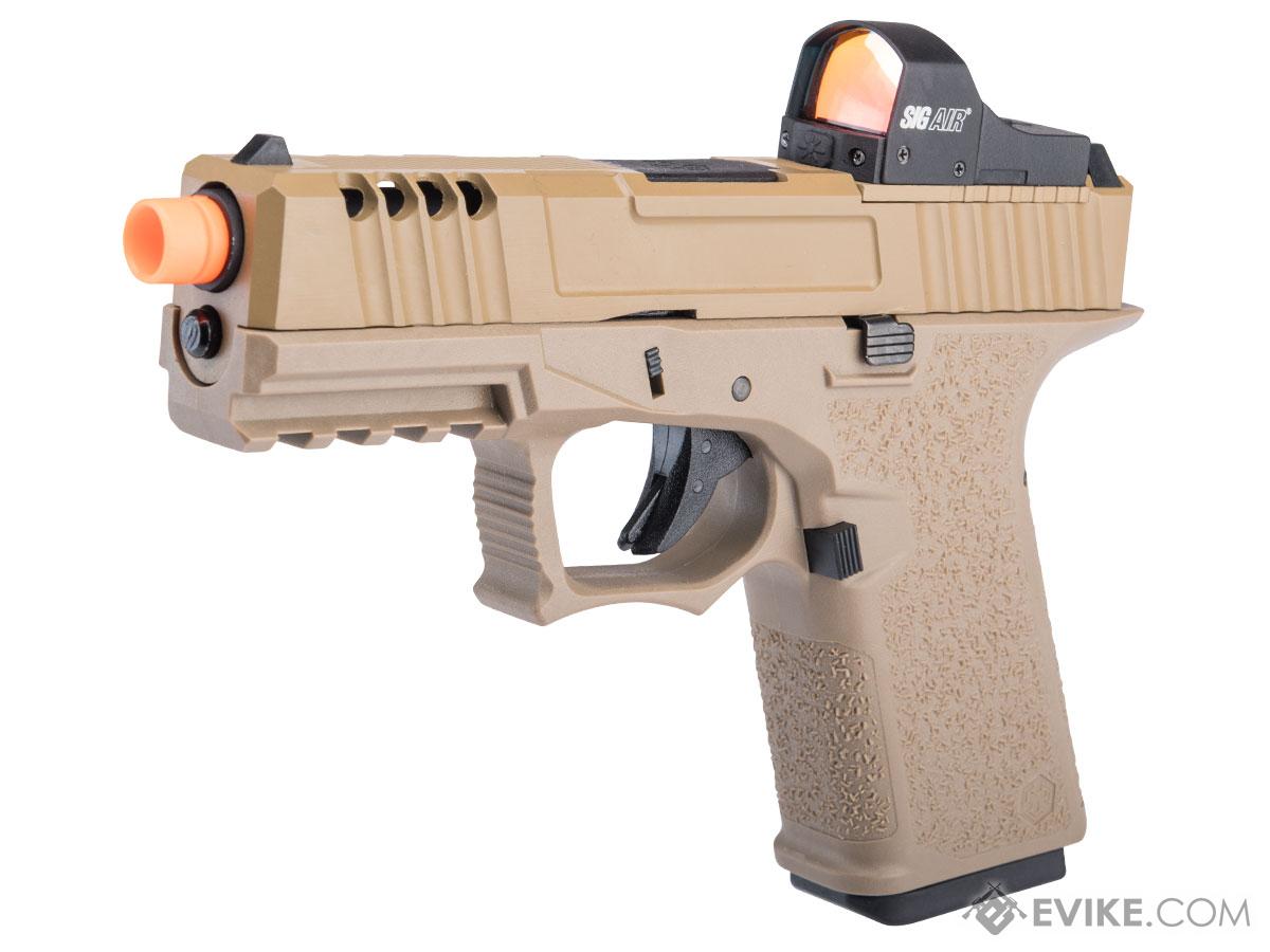 AW Custom VX9 Compact Series Gas Blowback Airsoft Pistol (Model: Z80 - Matrix Red Dot Sight / FDE)