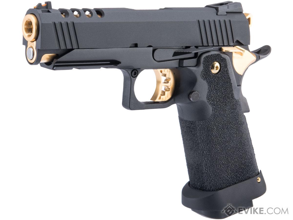 AW Custom Gold Match HX27 Hi-CAPA Gas Blowback Airsoft Pistol (Model: 4.3 / Black & Gold)