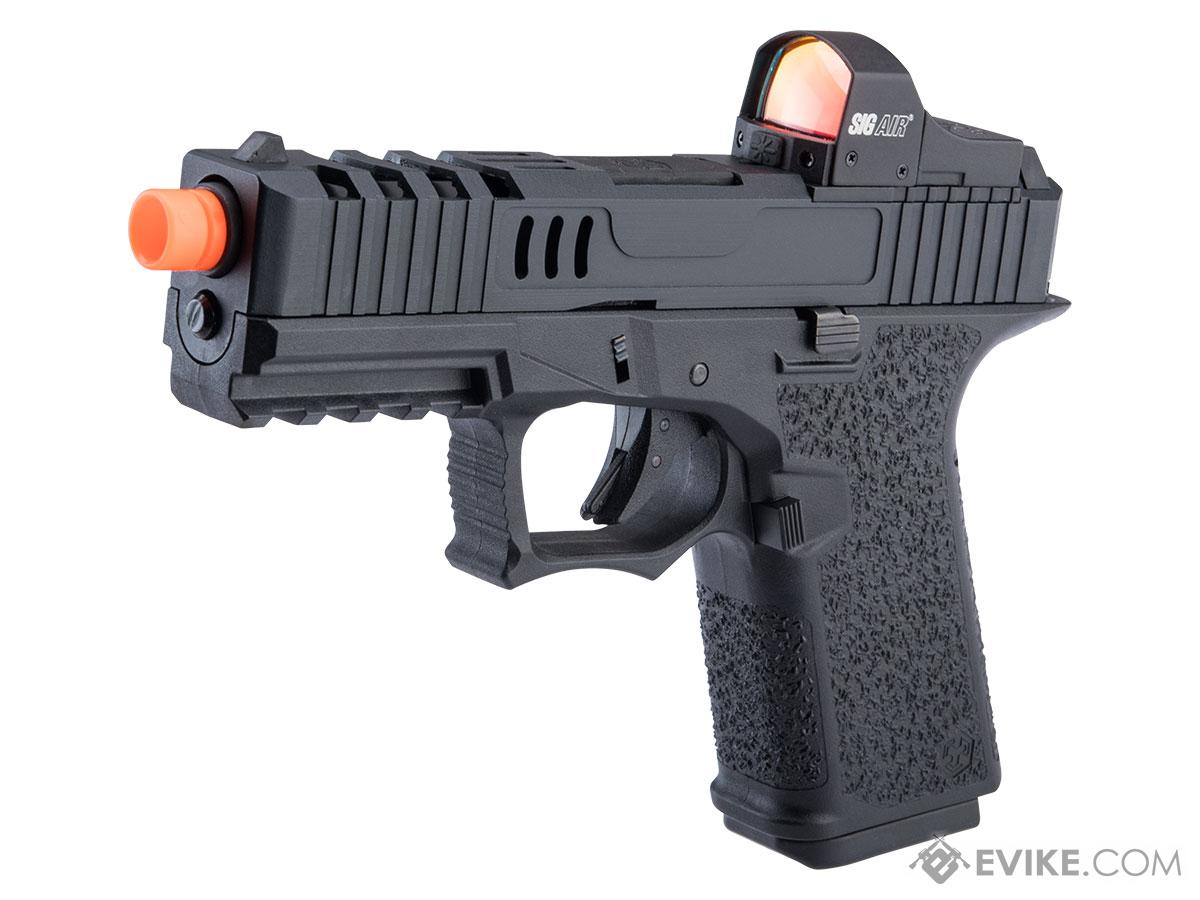 AW Custom VX9 Compact Series Gas Blowback Airsoft Pistol (Model: X80 - Matrix Red Dot Sight / Black)