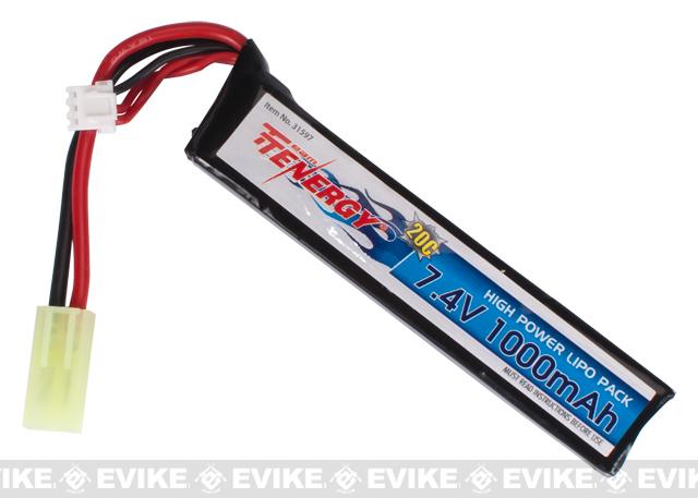 Tenergy 7.4v 1000mAh 20C Airsoft LiPo Battery