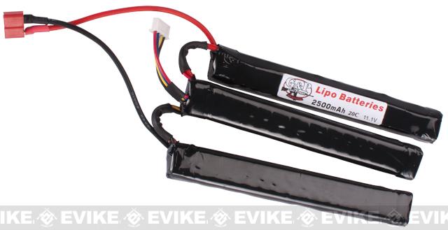 G&P 11.1V 2500mAh 20C Nunchuck / Crane Stock Airsoft Li-po Battery w/ Standard Deans plug