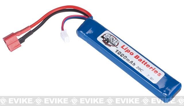 G&P 7.4V 1000mAh 20C Stick Type Lipo Battery - Large Deans