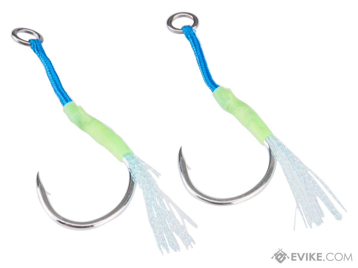 Battle Angler Single Glow Shrink Tail Assist Hook (Color: Light Blue / Size 4/0)