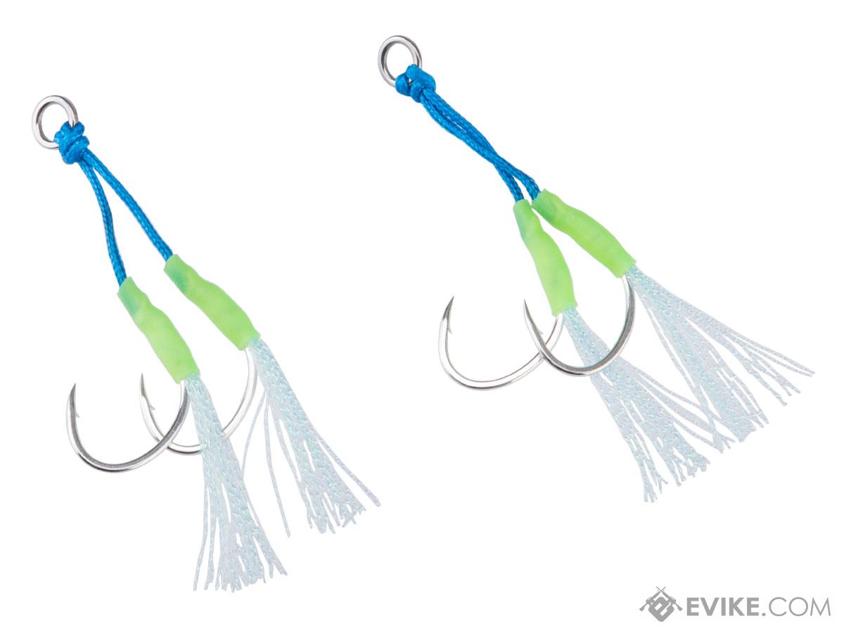 Battle Angler Double Glow Shrink Tail Assist Hook (Color: Light Blue / Size 2/0)