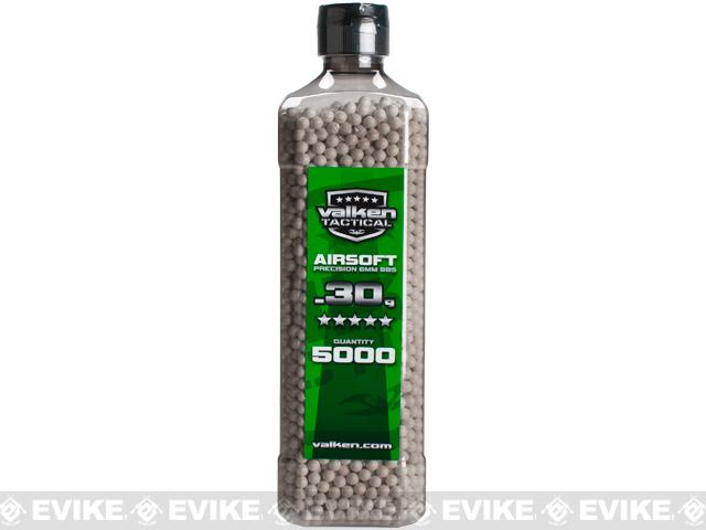 Valken Tactical Precision Accelerate 6mm Airsoft BBs (Weight: .30g / 5000 Rounds / White)