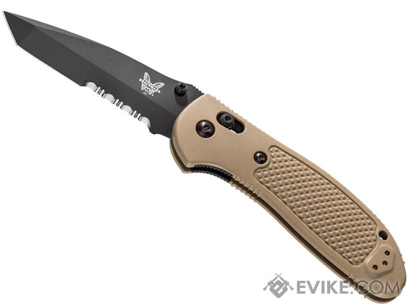 Benchmade / Pardue S30V Griptilian Folding Knife (Model: Tanto / Black Serrated / Sand Nylon)