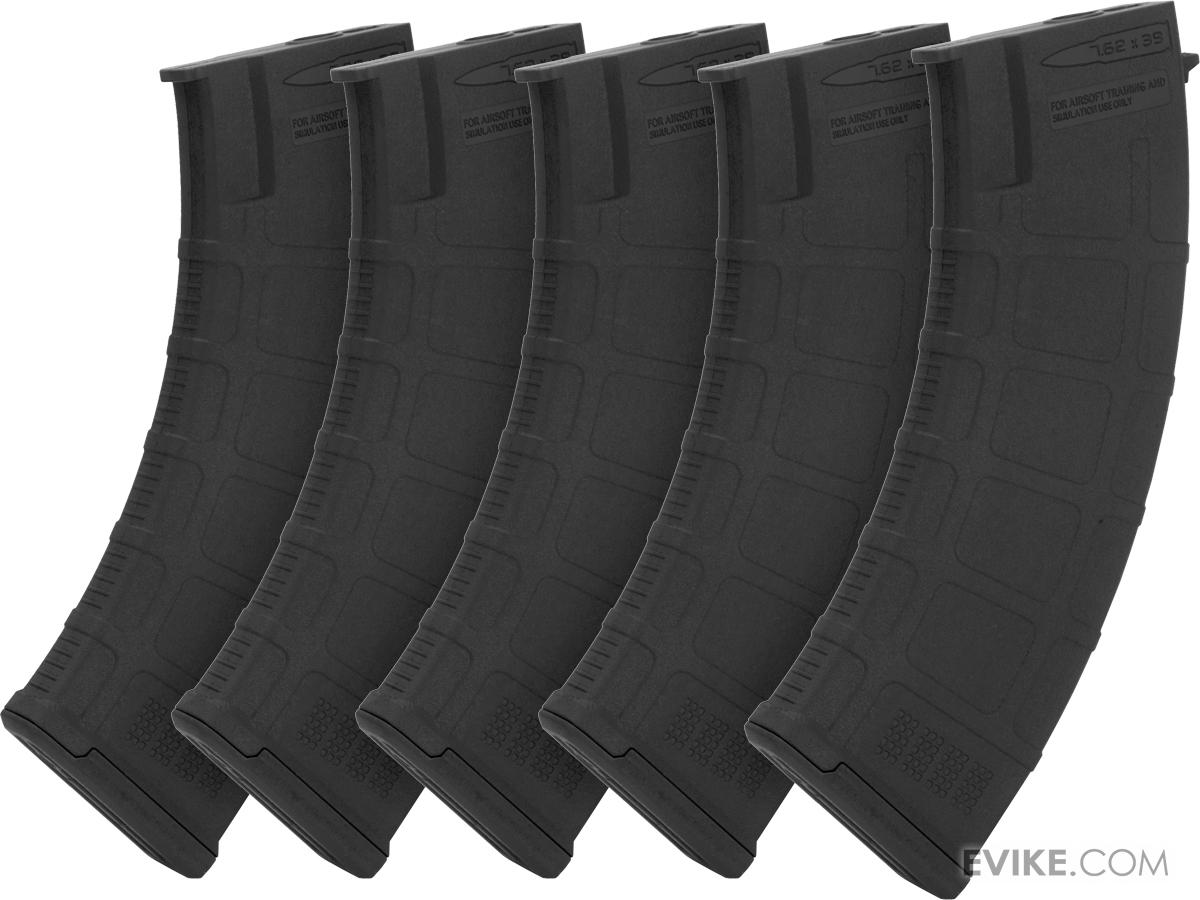 Beta Project DLS 180 Round Polymer Midcap Magazines for Airsoft AK Series AEGs Set of 5 (Color