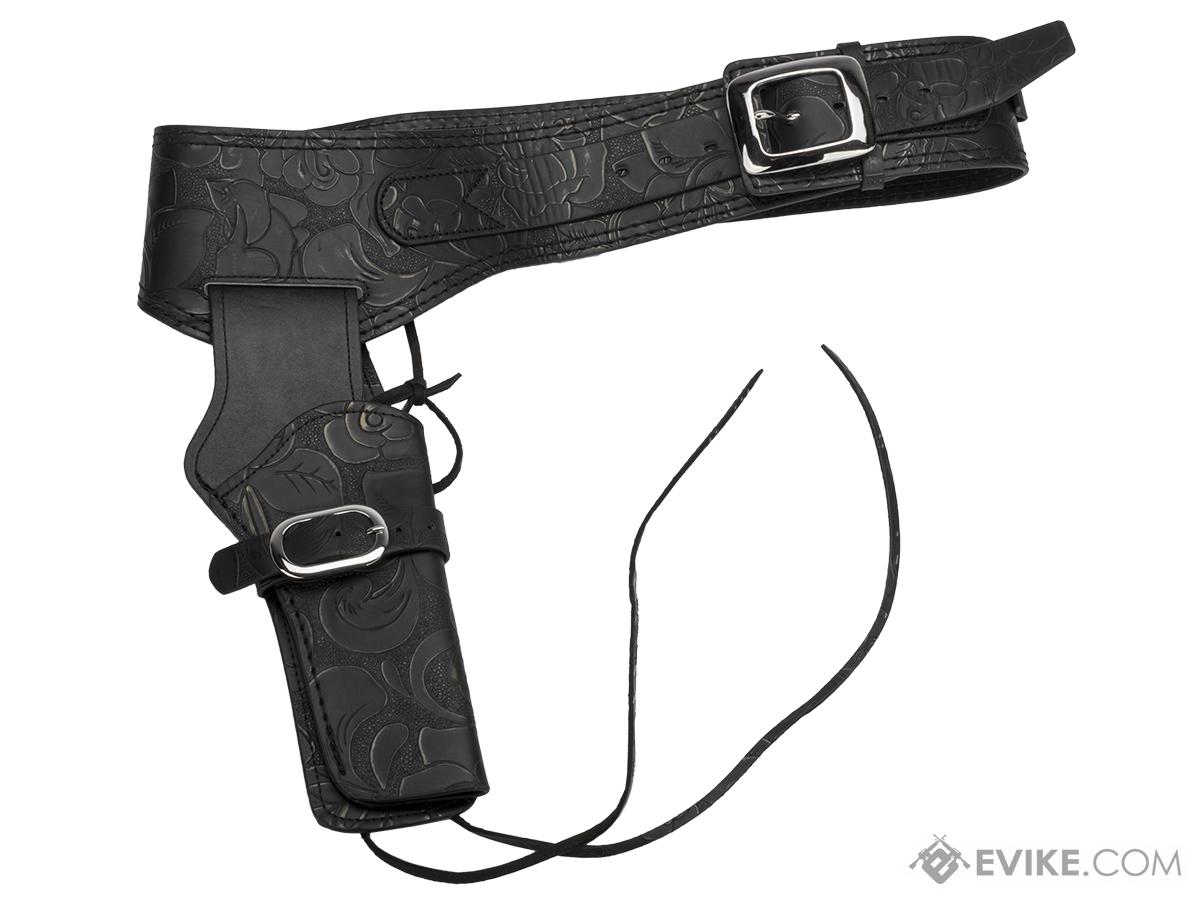 Gun Heaven Leather Single Gun Pistol Rig for Single Action Army Style Revolvers (Style: Patterned / Black)