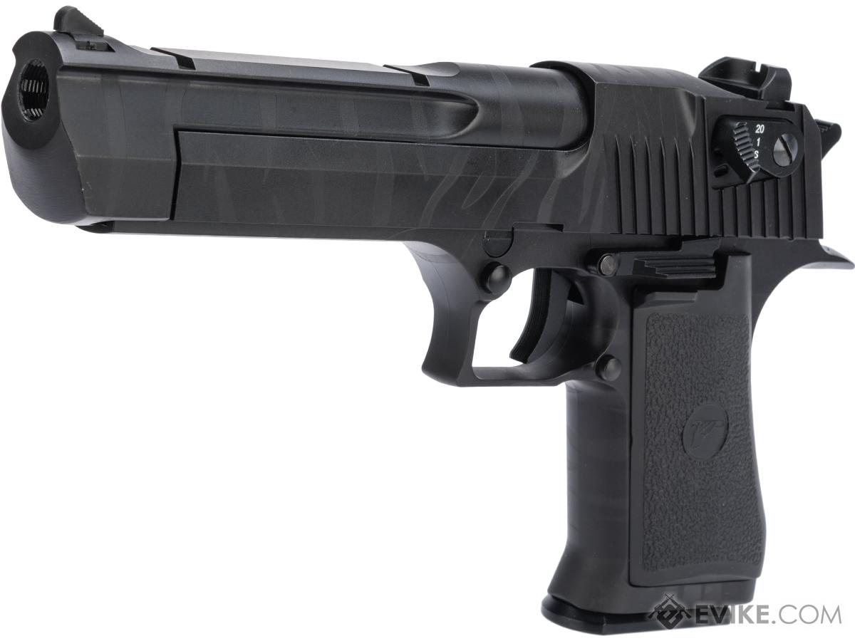 Magnum Research Licensed Semi/Full Auto Metal Desert Eagle CO2 Gas Blowback Airsoft Pistol by KWC w/ Black Sheep Arms Custom Cerakote (Color: Black Tiger)