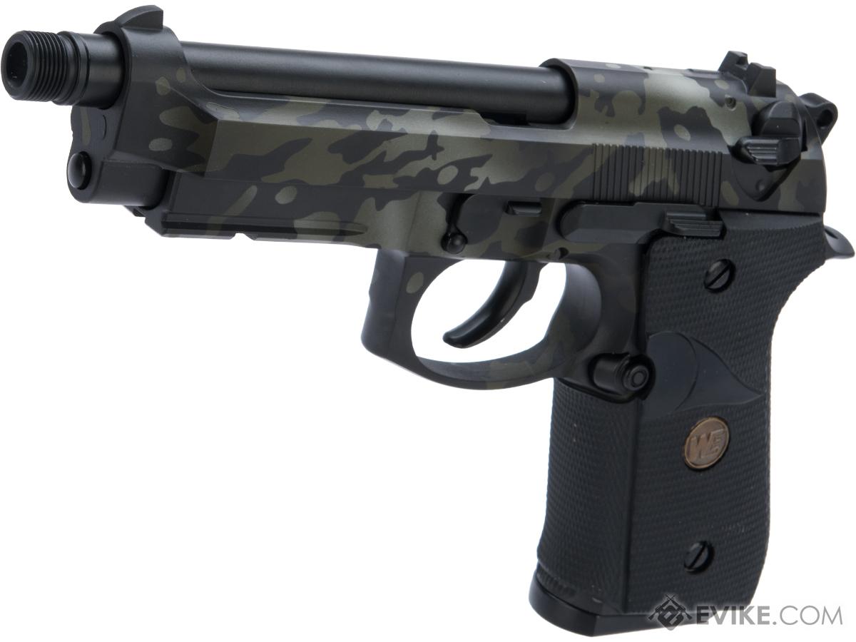 WE-Tech M9A1 GBB Airsoft Training Pistol w/ Black Sheep Arms Custom Cerakote (Color: Black Multicam w/ Green)