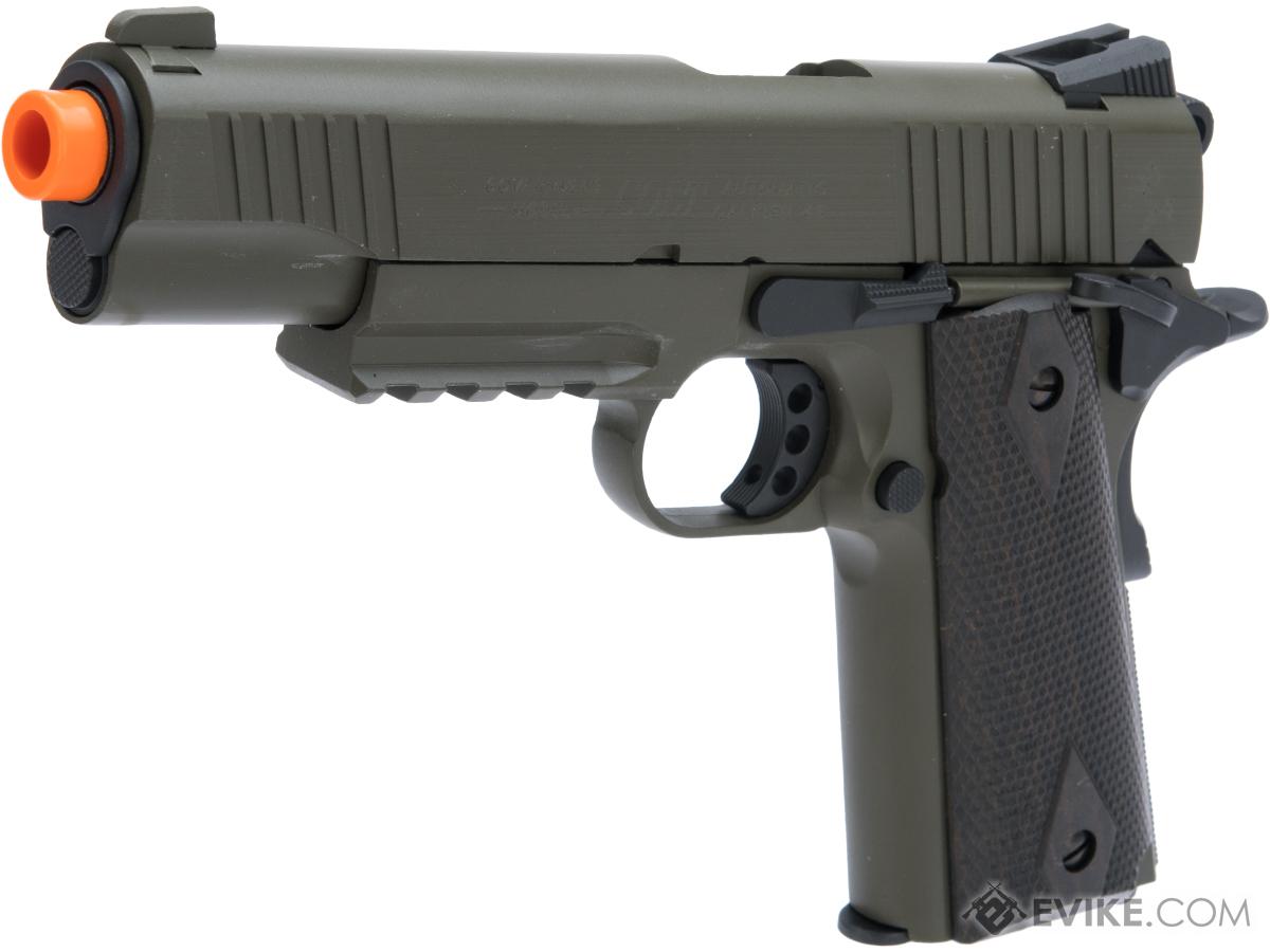 Colt Licensed 1911 Tactical Full Metal CO2 Airsoft GBB Pistol by KWC w/ Black Sheep Arms Custom Cerakote (Color: OD Green)