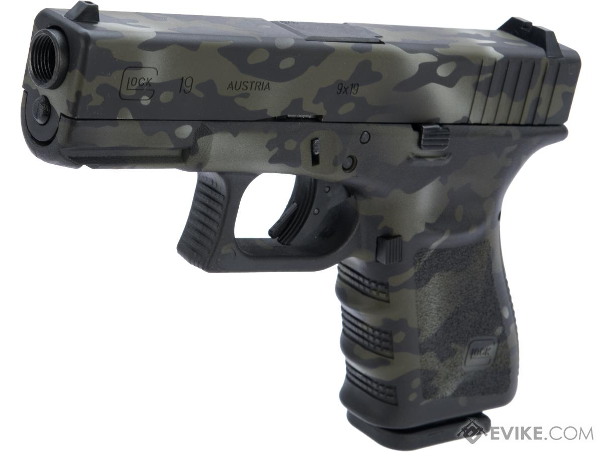 Elite Force Fully Licensed GLOCK 19 Gen.3 Gas Blowback Airsoft Pistol w/ Custom Cerakote (Color: Black Multicam w/ Green)