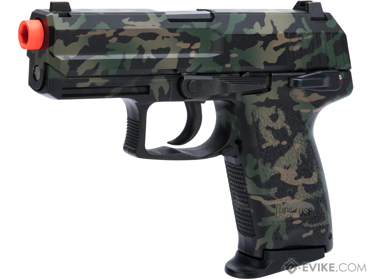 Heckler & Koch USP Compact NS2 Airsoft GBB Pistol by KWA w/ Black Sheep Arms Custom Cerakote (Color: Modified Woodland Reversed)