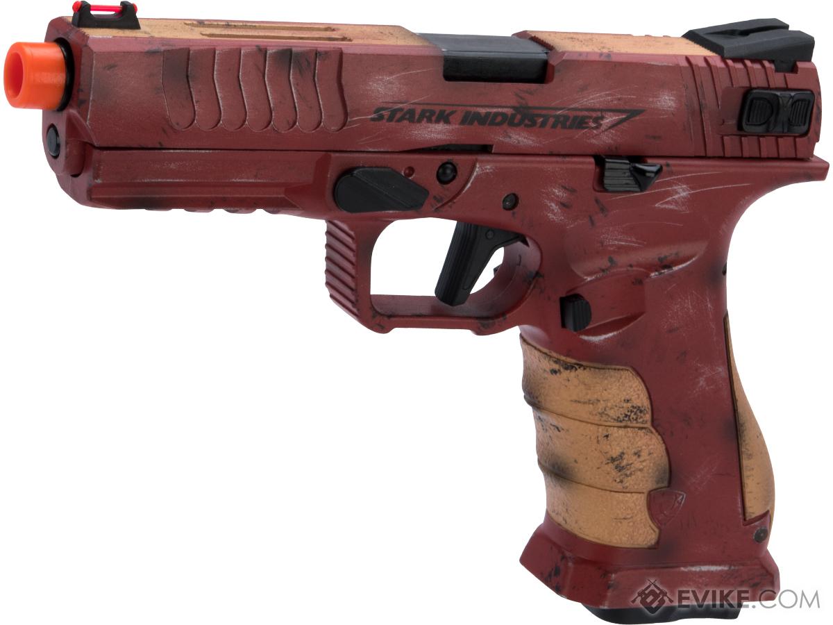 APS XTP Shark Full Automatic Select-Fire Co2 GBB Airsoft Pistol w/ Black Sheep Arms Custom Cerakote (Color: Iron Man)
