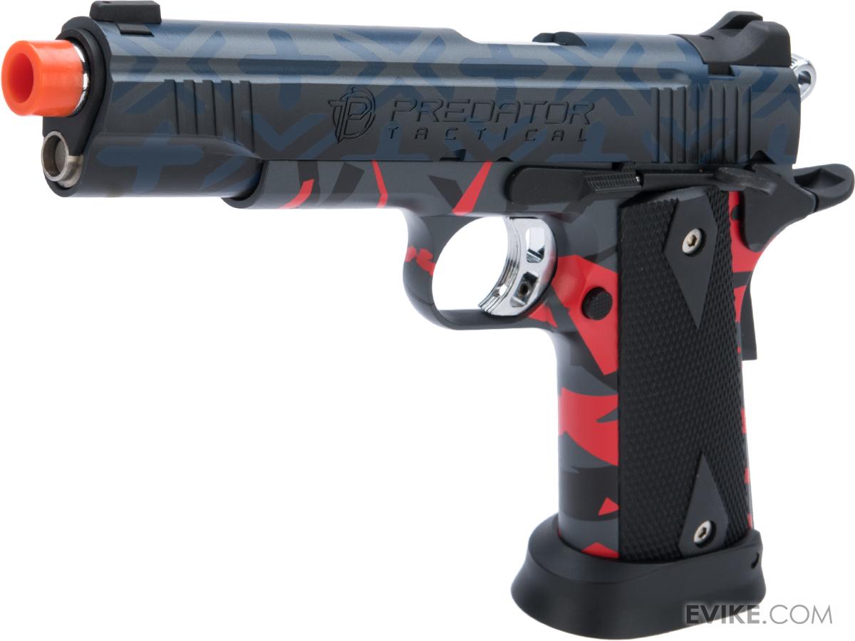 Predator Tactical Iron Shrike Gas Blowback 1911 Pistol by King Arms w/ Black Sheep Arms Custom Cerakote (Color: Post Modern Fighter / Gas)