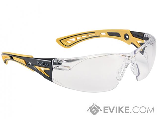Bolle Safety RUSH+ Safety Glasses (Color: Clear Lens / Yellow & Black Frame)