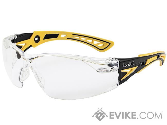 Bolle Safety RUSH+ Small Z87+ Safety Glasses (Model: Clear Lens / Yellow & Black)