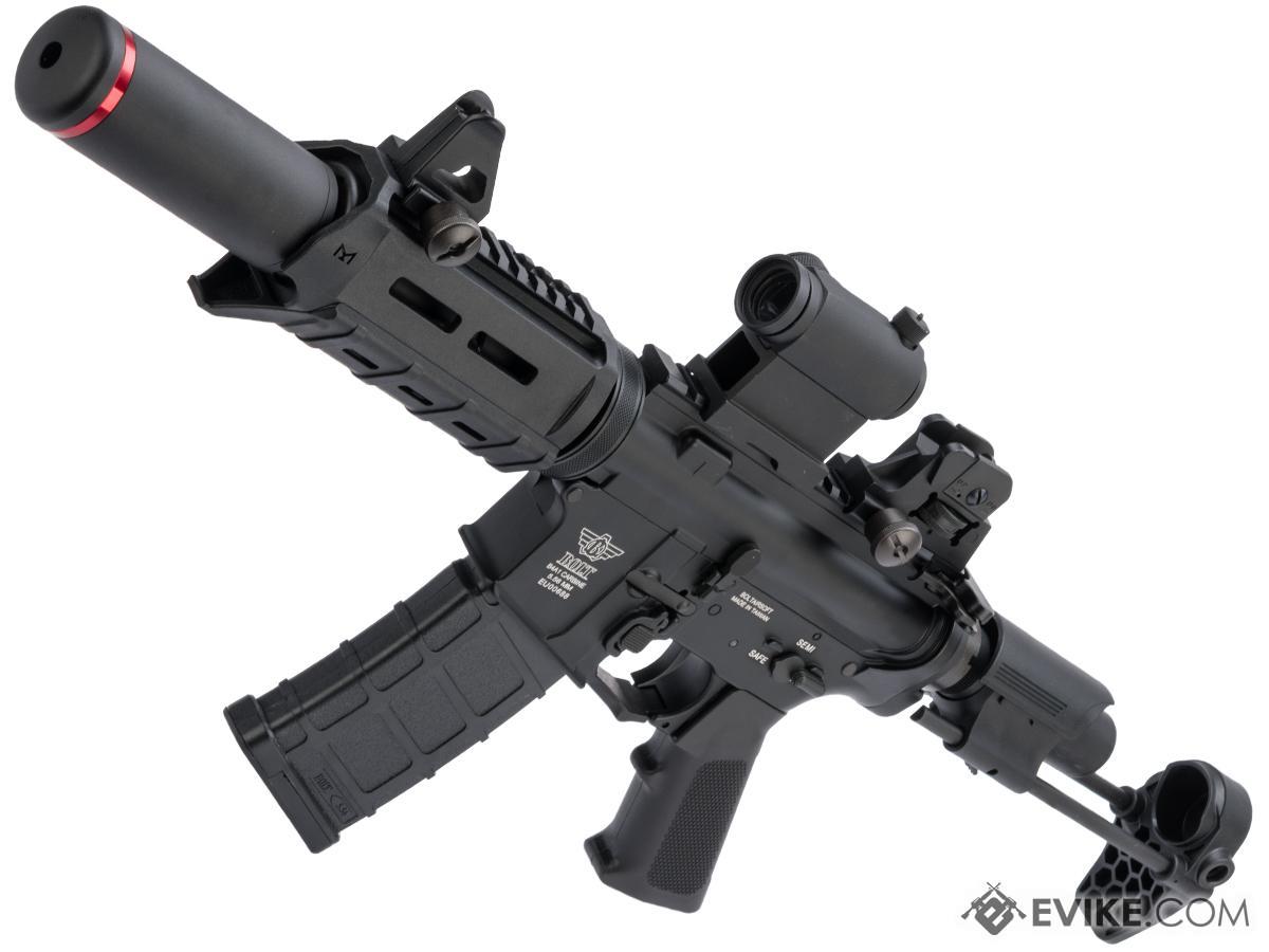 BOLT B4 PDW B.R.S.S. Recoil EBB Airsoft AEG Rifle (Color: Black / Long Suppressor)