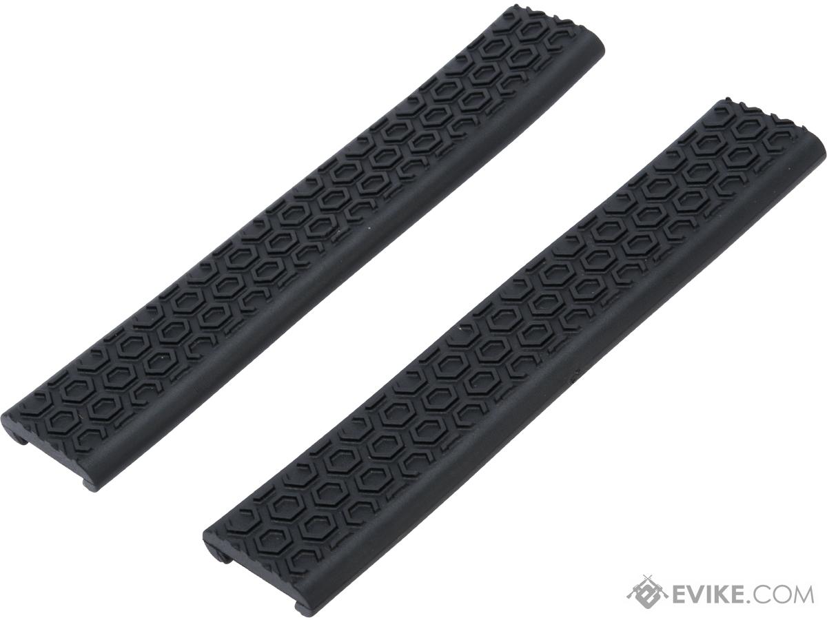 Bolt Airsoft Semi-Rigid Rubber Picatinny Rail Cover (Type: Honeycomb / Black 2pc)