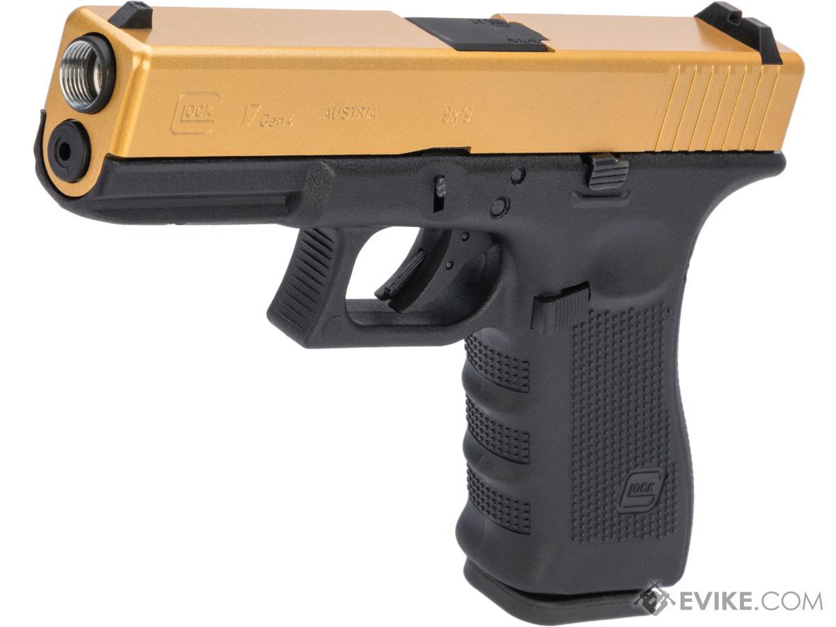 Elite Force Fully Licensed Glock 17 Gen 4 Gas Blowback Airsoft Pistol W Custom Cerakote Color Gold Slide Airsoft Guns Gas Airsoft Pistols Evike Com Airsoft Superstore