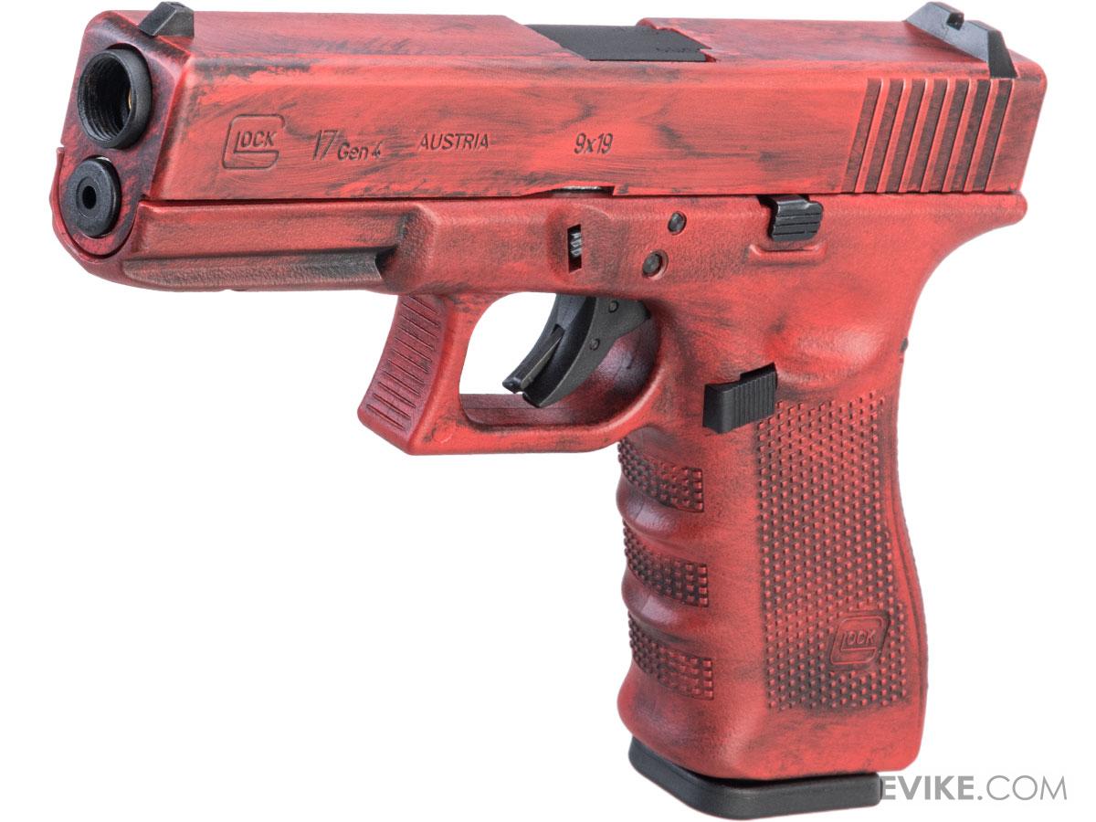 Elite Force Fully Licensed GLOCK 17 Gen.4 Gas Blowback Airsoft Pistol w/ Custom Cerakote (Color: Red Distressed)